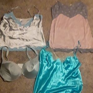 3 cami tops, and 38DD bra